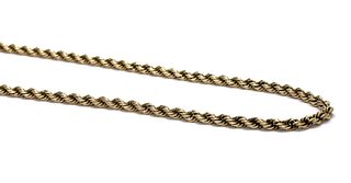 A 9ct gold rope link chain, by Cropp & Farr,
