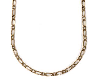 A 9ct gold 1/1 figaro link chain,