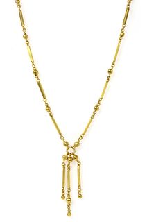 An Indian high carat gold necklace,