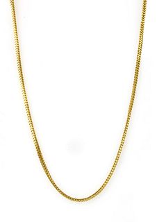 An Indian high carat gold foxtail link chain,