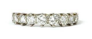 A platinum diamond half eternity ring, c.1950,
