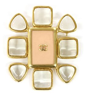 A Chanel gold-plated brooch,