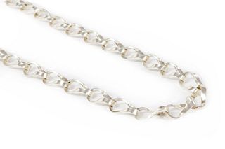 A sterling silver twisted link necklace,