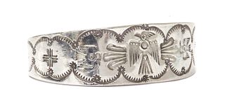 An American Southwest Indian-style silver torque bangle, by Tom DeWitt,