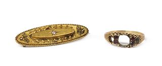 A Victorian 15ct gold ring mount,