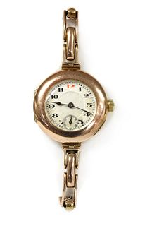A ladies' 9ct gold Vertex mechanical bracelet watch,