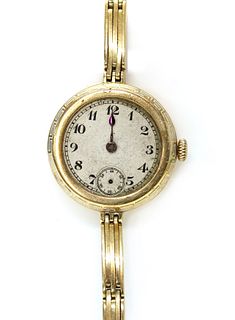 A Continental ladies' gold mechanical bracelet watch,
