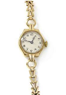 A ladies' 9ct gold Buren 'Grand Prix' mechanical bracelet watch,