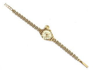 A ladies' 9ct gold Rodania mechanical bracelet watch,