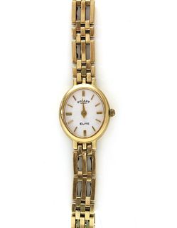 A ladies' gold Rotary 'Elite' quartz bracelet watch,