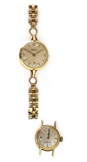 A ladies' 9ct gold Omega 'Ladymatic' automatic watch,