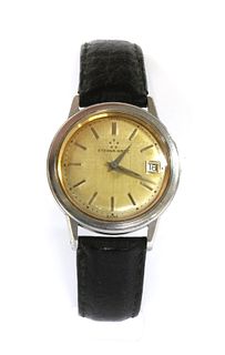 A gentlemen's stainless steel Eterna 'Eternamatic' automatic strap watch,