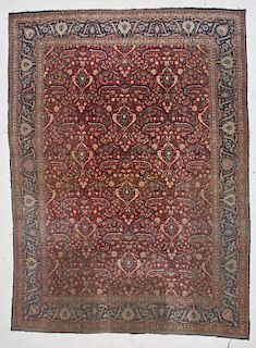 Antique Kashan Rug: 8'8" x 11'8" (264 x 356 cm)