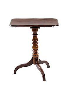 * A George III Mahogany Candle Stand, Height 29 1/2 x width 25 1/4 x depth 20 inches.