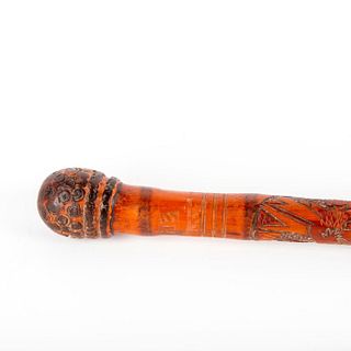 Asian Hand Carved Shaft Cane