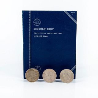 3 Liberty One Dollar Coins and Lincoln Cent Book