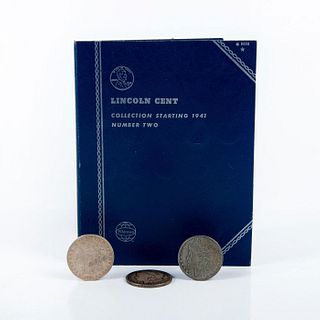 3 Silver Dollar Coins and Lincoln Book
