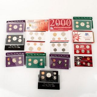 10 Us Mint Silver Proof Sets (1990-2001)