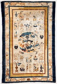 Antique Chinese Rug: 4' x 6' (122 x 183 cm)