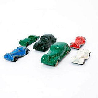 6pc Metal Tootsietoy and Rubber Toy Cars