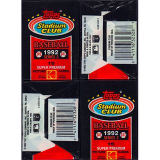 1992 Topps Stadium Club Series 2 Baseball Cards, 4 Packs