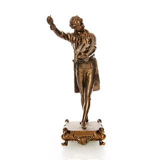 Vintage Statue Bronze of Violin Player