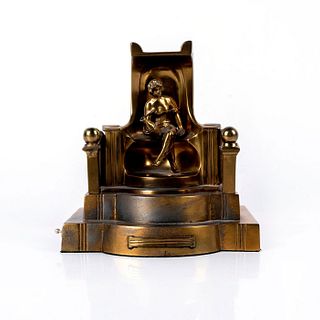 Art Deco Decorative Brass Sculptural Lamp Throne
