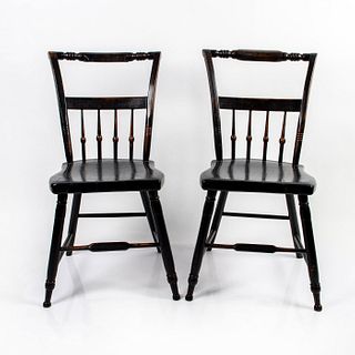 Pair Of Two Windsor Spindle Back Chairs