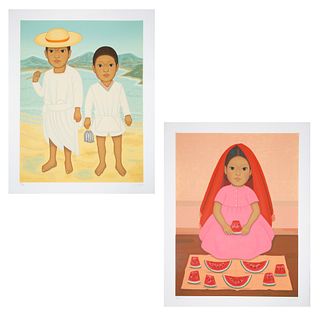 PAIR OF SCREEN PRINTS FROM THE SERIES NINOS MEXICANOS BY GUSTAVO MONTOYA (MEXICAN 1905-2003)