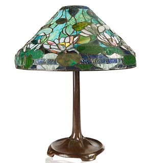 MODERN TIFFANY STYLE 'WATER LILY' TABLE LAMP