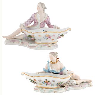 LATE 19TH-EARLY 20TH CENTURY MEISSEN FIGURAL PORCELAIN SWEETMEAT DISHES