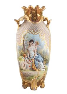 PAINTED BY WAGNER FINLEY  A LATE 19TH-EARLY 20TH CENTURY ROYAL-VIENNA STYLE VASE 