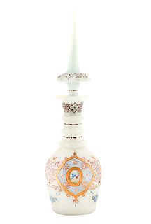 LAST QUARTER OF 19TH CENTURY FRENCH BOHEMIAN OPALINE DECANTER