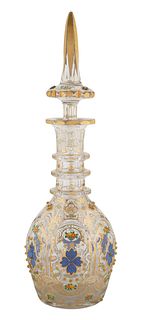 LAST QUARTER OF THE 19TH CENTURY FRENCH BOHEMIAN QAJAR-STYLE GLASS DECANTER