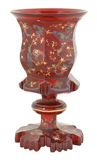 LATE 19TH-EARLY 20TH CENTURY, ETCHED GLASS GOBLET 