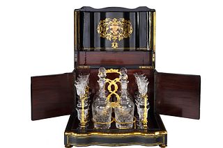 A 19TH CENTURY FRENCH NAPOLEON III STYLE WOODEN CAVE A LIQUEUR