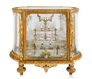 LATE 19TH-EARLY 20TH CENTURY FRENCH LOUIS XVI STYLE GILT BRONZE CAVE A LIQUEUR