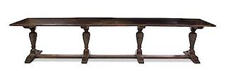* An English Oak Refectory Table, SECOND HALF 17TH CENTURY, Height 29 inches x width 12 feet.