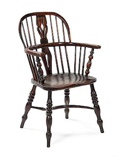 An English Windsor Chair, EARLY 19TH CENTURY, Height 36 inches.