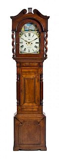 An English Oak Tall Case Clock, 19TH CENTURY, JOHN D JONES, PWLLHELI, Height 84 inches.