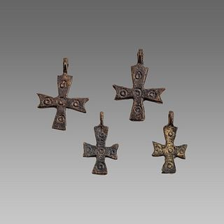 Lot of 4 Byzantine Style Bronze Crosses. 