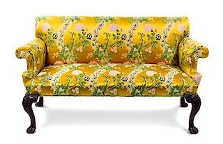 A George II Style Walnut Sofa, 19TH CENTURY, Width 67 1/2 inches.