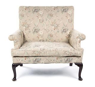 A Queen Anne Style Mahogany Settee, 19TH CENTURY, Width 38 3/4 inches.