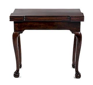 * A Chippendale Mahogany Game Table, 19TH CENTURY, Height 29 3/4 x width 32 1/4 x depth 16 inches.
