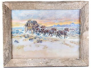 "Prairie Express", Charles Russell Framed Print