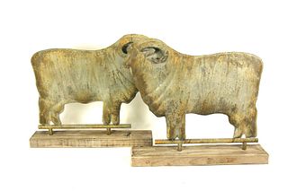 PAIR OF SHEEP BOOKENDS