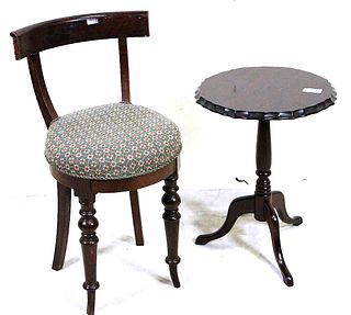 SMALL VICTORIAN SIDE CHAIR AND ROUND TABLE