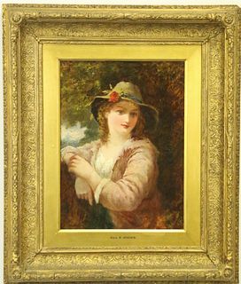 ATTRIBUTED TO GEORGE ELGAR HICKS "COUNTRY GIRL"