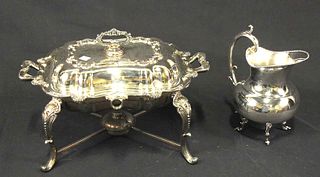 MIXED LOT OF TWO SILVER PLATED SERVING PIECES