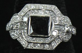 PLATINUM BLACK & WHITE DIAMOND RING
